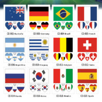 Футбольные временные наклейки татуировки с флагами разных стран