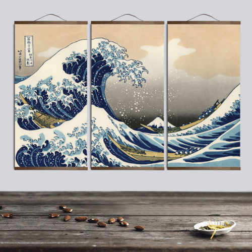 Модульная картина Большая волна Кацусика Хокусая