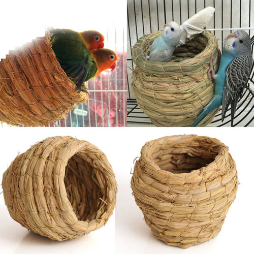 Плетеное гнездо домик для попугая в клетку