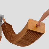 Лавка складная деревянная из крафт-бумаги