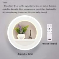 Настенный круглый светильник на дистанционном управлении с регулируемой яркостью света, полочкой и декором для нее