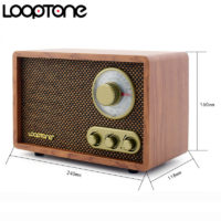 LoopTone Деревянный настольный винтажный ретро AM/FM Hi-Fi радиоприемник