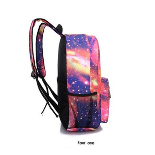 Тканевый женский школьный рюкзак с космосом