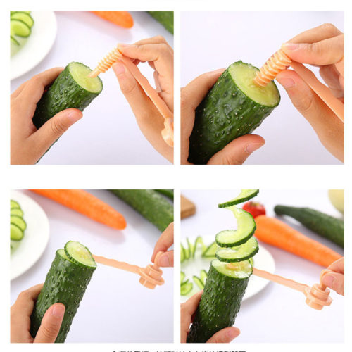 Гаджет нож для спиральной нарезки огурцов и других овощей