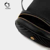 Женская черная поясная сумка со львами (реплика Зара/Zara)