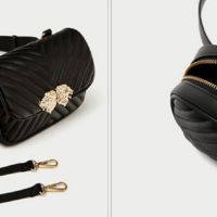 Женская черная поясная сумка со львами (реплика Зара/Zara)