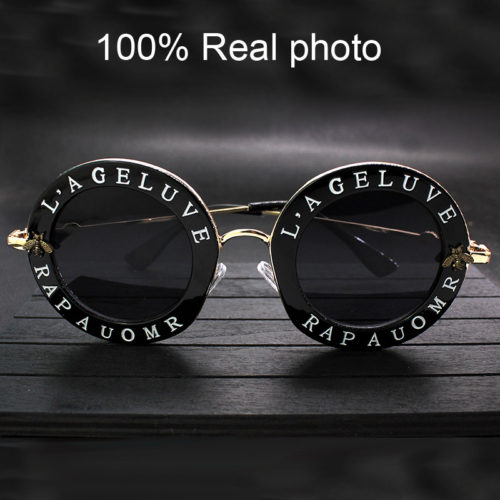 Круглые ретро очки с надписью lageluve rapauomr