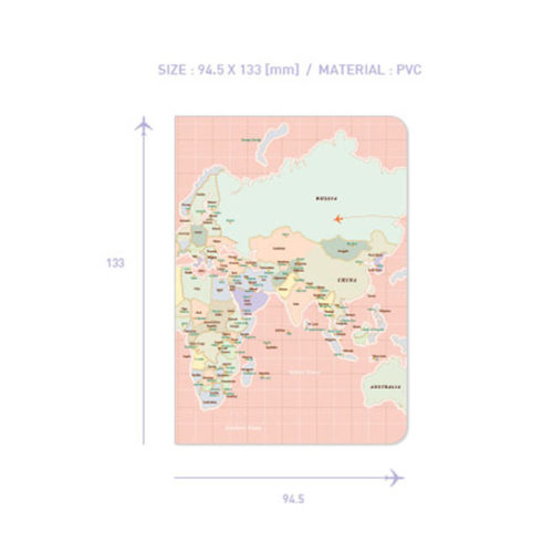 Обложка на паспорт с картой мира