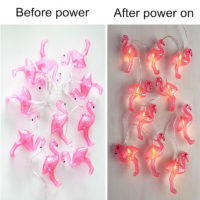 Светодиодная гирлянда с лампочками Фламинго на батарейках