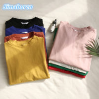 Женская свободная однотонная футболка разных цветов