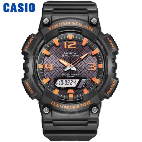 Casio AQ-S810W-8A Оригинальные круглые спортивные наручные мужские кварцевые водонепроницаемые часы на солнечной батарее