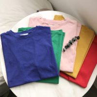 Женская свободная однотонная футболка разных цветов