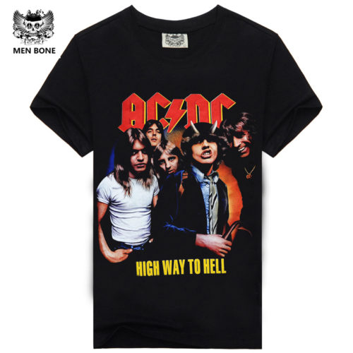 Мужская черная футболка с символикой рок-группы AC/DC