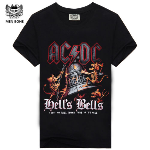 Мужская черная футболка с символикой рок-группы AC/DC