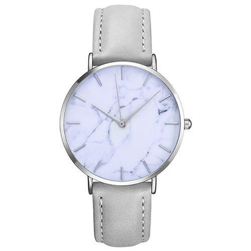 Женские кварцевые наручные часы с мраморным циферблатом