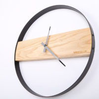 Минималистичные часы в скандинавском стиле с деревянной доской (диаметр 35/40 см)