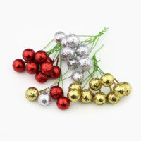 Набор искусственных елочных блестящих шариков 12 мм 50 шт. для DIY поделок, новогодних венков