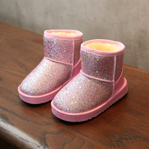 Блестящие угги обувь для девочек