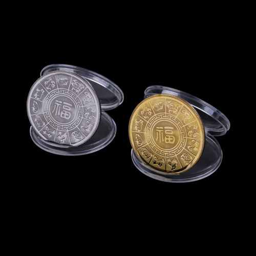 Монета на удачу с символом 2019 года свиньей (золотой или серебряный цвет)