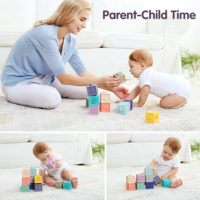 Tumama 12 шт. Мягкие резиновые кубики конструктор для детей