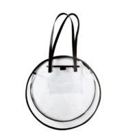 Прозрачная женская большая круглая сумка на плечо