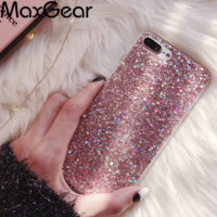 MaxGear мягкий силиконовый чехол с сияющими блестками для всех моделей iPhone (айфон)