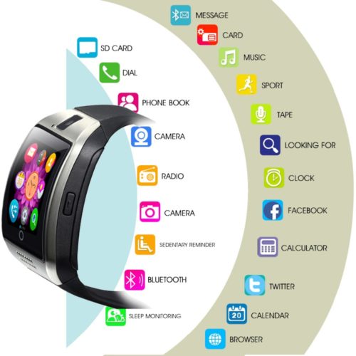 LEMFO Q18 Smart Watch Умные Bluetooth смарт часы с сенсорным экраном и поддержкой Sim-карты и TF карты