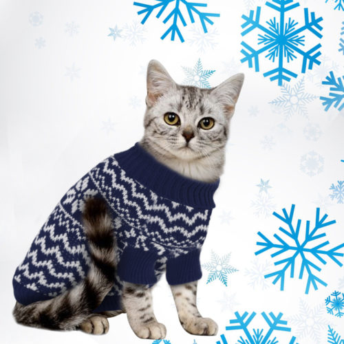 Новогодний вязаный свитер для кота и кошки (разные размеры)