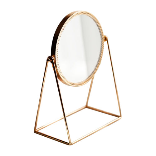 Настольное металлическое круглое или прямоугольное зеркало в скандинавском стиле