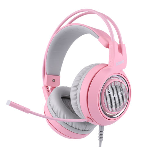 SOMIC G951 Игровые розовые наушники с кошачьими ушками со светодиодной подсветкой и микрофоном