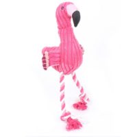Мягкая игрушка пищалка розовый Фламинго для собак