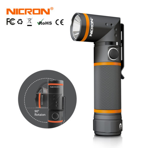 NICRON N72 ультра-яркий светодиодный вращающийся водонепроницаемый фонарик 3 режима 300LM