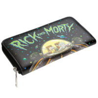 Большой длинный кошелек на молнии из искусственной кожи Рик и Морти (Rick and Morty)