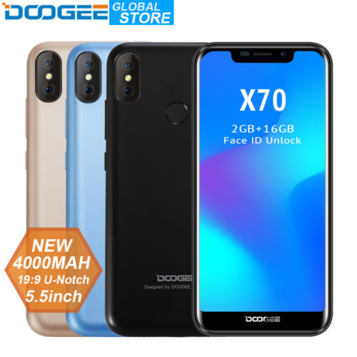 DOOGEE X70 мобильный телефон смартфон 5.5” 16 ГБ Android 8.1 4000 мАч