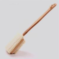 Натуральная деревянная щетка массажер с длинной ручкой для тела