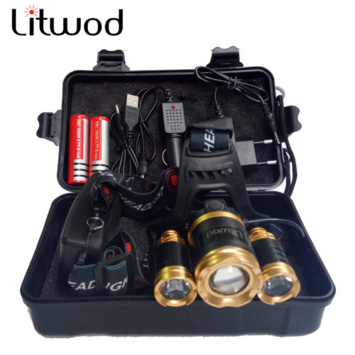 Litwod Z20 Светодиодный аккумуляторный налобный водостойкий мощный фонарь 13000 люмен