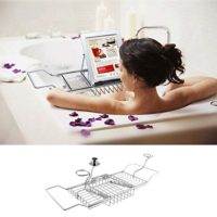 Металлический регулируемый столик-подставка в ванную для ноутбука, чтения книг