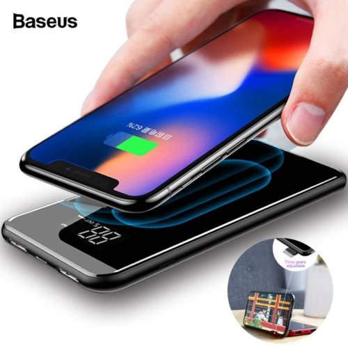 Baseus QI Портативное зарядное устройство power bank Dual USB с функцией беспроводной зарядки 8000 мАч