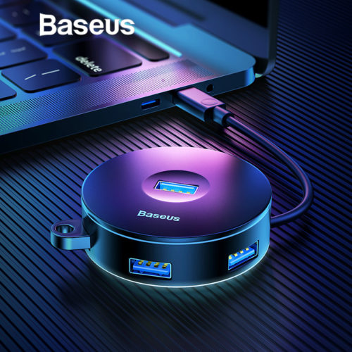 USB-хаб Baseus (1 х USB3.0 + 3 х USB2.0) с разъемом подключения USB3.0 или Type-C на выбор