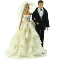Свадебный наряд для Барби и Кена (платье, костюм и фата)