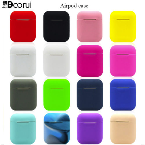 Мягкий силиконовый чехол для наушников Apple Airpods (разные цвета)