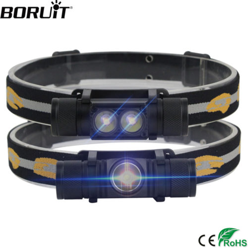 BORUiT XM-L2 LED Светодиодный аккумуляторный налобный водонепроницаемый фонарик