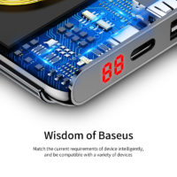 Baseus Портативное зарядное устройство power bank с функцией быстрой беспроводной зарядки 10000 мАч