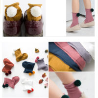 Детские носки с помпоном сзади для маленьких мальчиков и девочек