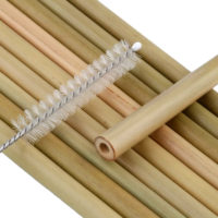 Натуральные многоразовые бамбуковые соломки-трубочки 5 шт.