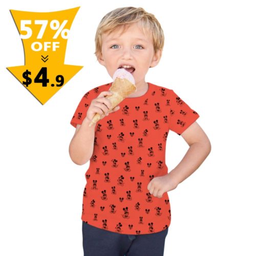 Детская белая или красная футболка на мальчика с Микки Маусом