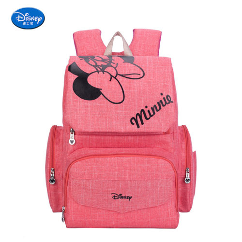Рюкзак для молодой мамы с термоотделением для бутылочек, креплением на коляску и изображением Микки и Минни Маус