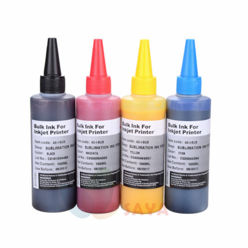 Сублимационные чернила для струйных принтеров 4 цвета по 100 мл B/C/M/Y