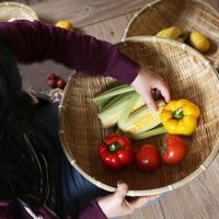 Бамбуковая плетеная корзина миска для фруктов и овощей