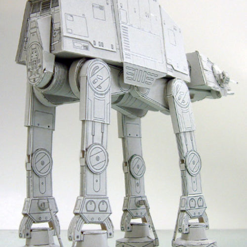 Бумажные 3D пазлы конструктор AT-AT Имперский шагоход из Star Wars (Звездные войны)